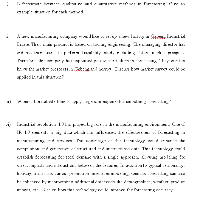 i) Differentiate between qualitative and