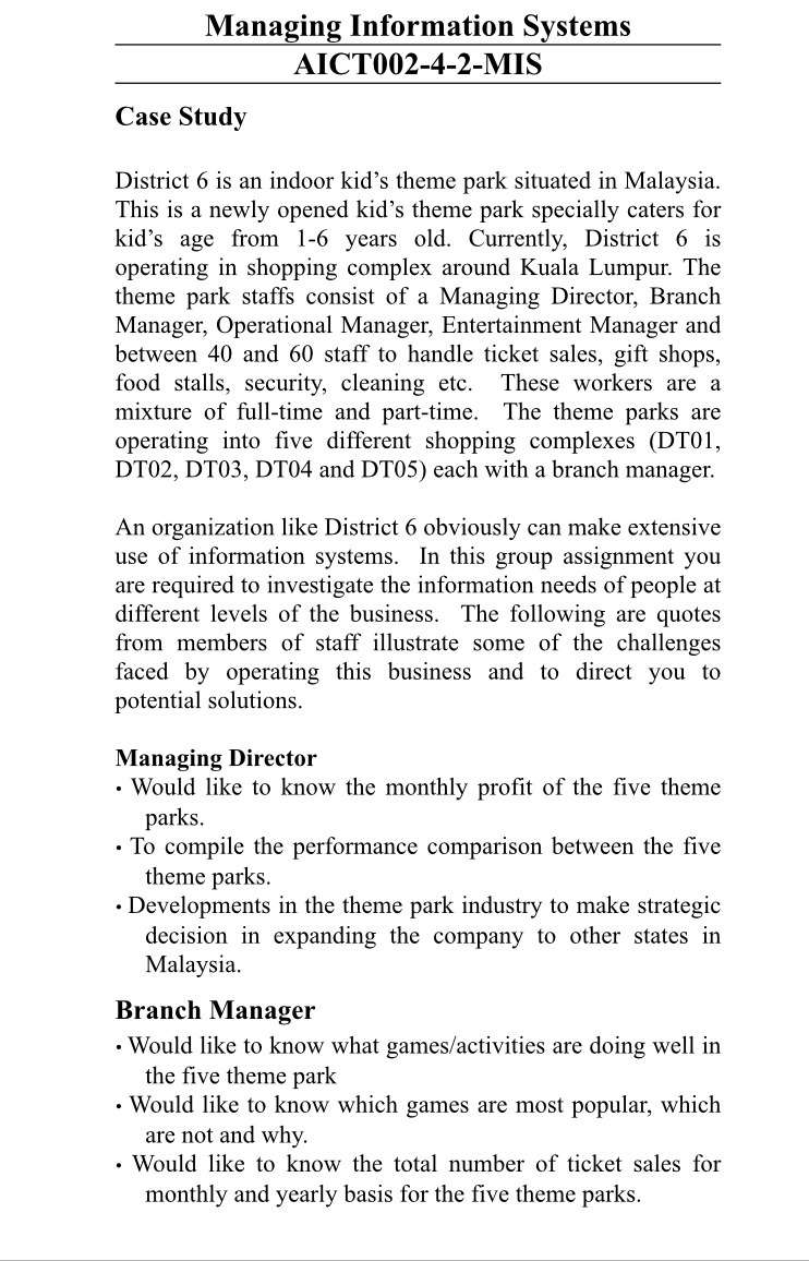 Which information system suits these managers