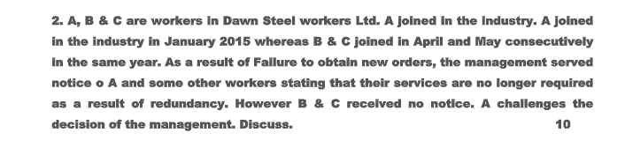 Please answer the perfectly Course Title: Labour