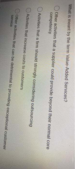 What is meant by the term Value Added Services?