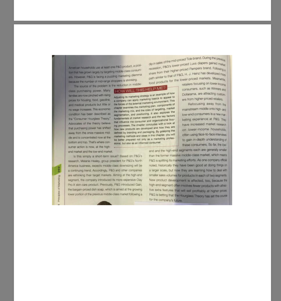 P&G Case > Read the case carefully Answer the