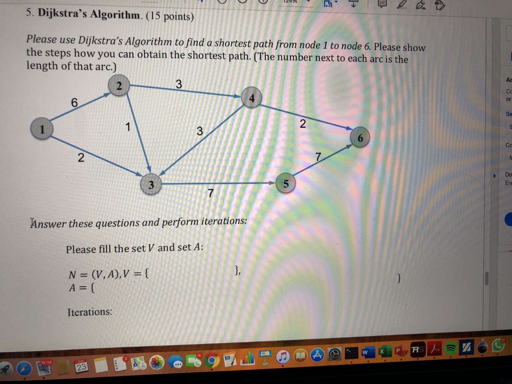 help please 5. Dijkstra's Algorithm. (15 points)