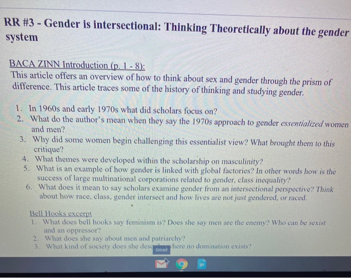 RR #3 - Gender is intersectional: Thinking