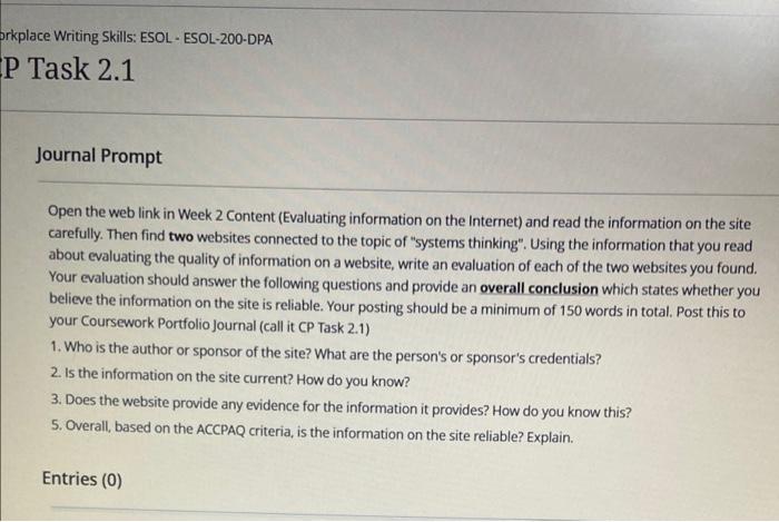 orkplace Writing Skills: ESOL - ESOL-200-DPA P