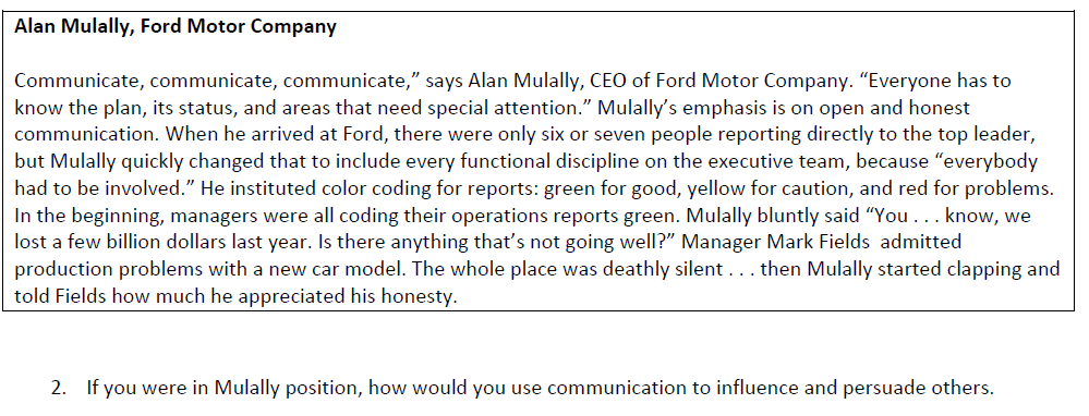 Alan Mulally, Ford Motor Company Communicate,