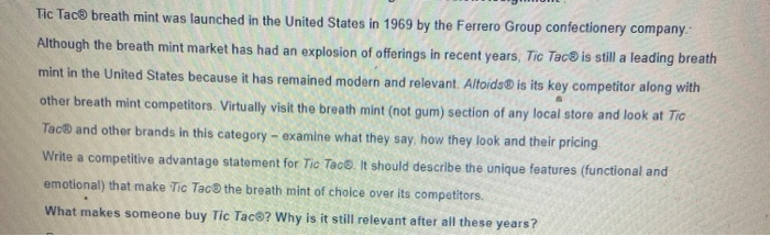 Tic Tac breath mint was launched in the United