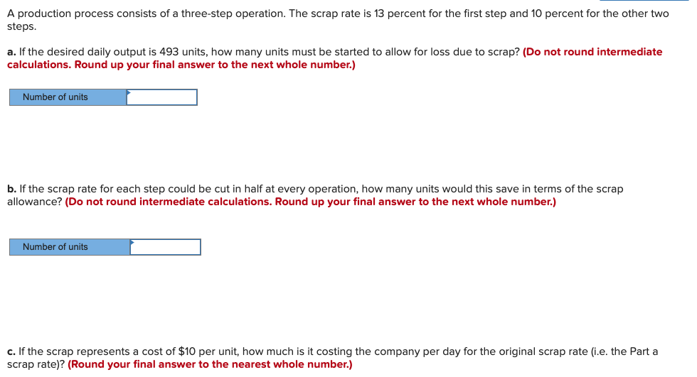Cost = A production process consists of a