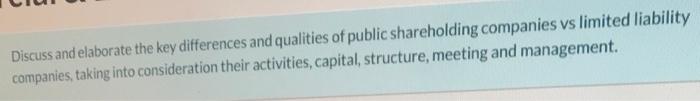 Discuss and elaborate the key differences and