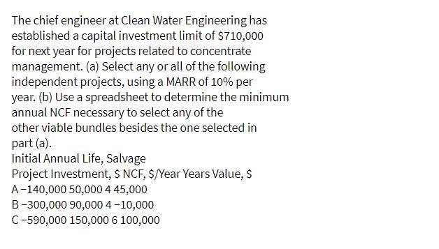 The chief engineer at Clean Water Engineering has