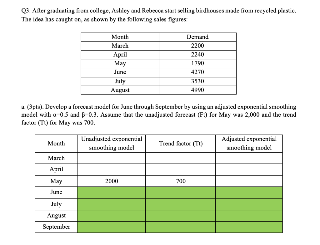 Please show calculations. Q3. After graduating