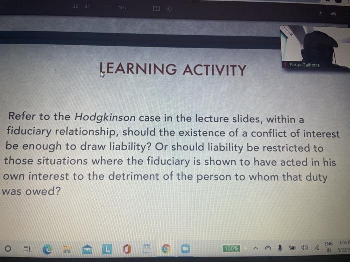 Paras Galhotra LEARNING ACTIVITY Refer to the