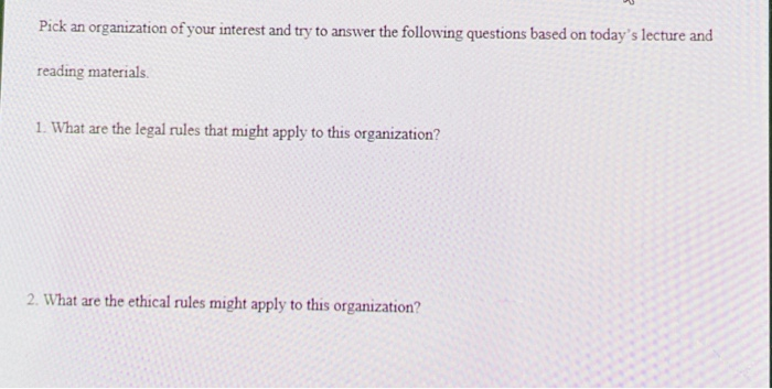 Pick an organization of your interest and try to