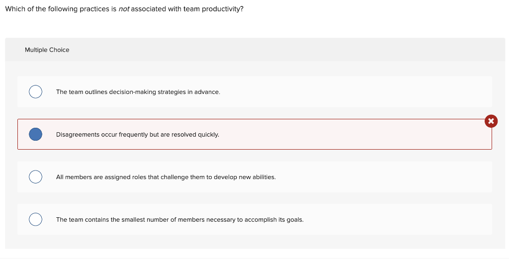 A team is more productive if its leader Multiple