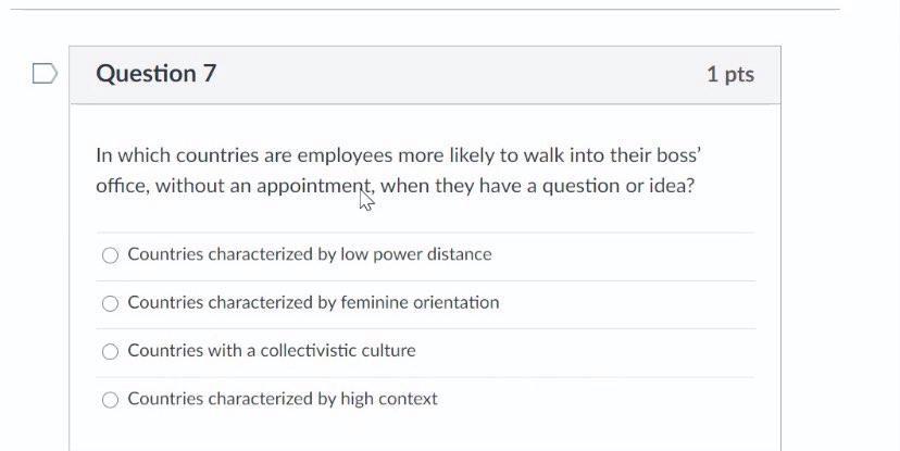 Question 7 1 pts In which countries are employees