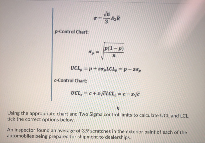 Sample Mean Control Chart: UCL = +z0zLCL = - zoz