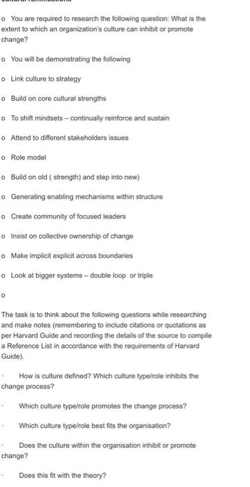 o You are required to research the following