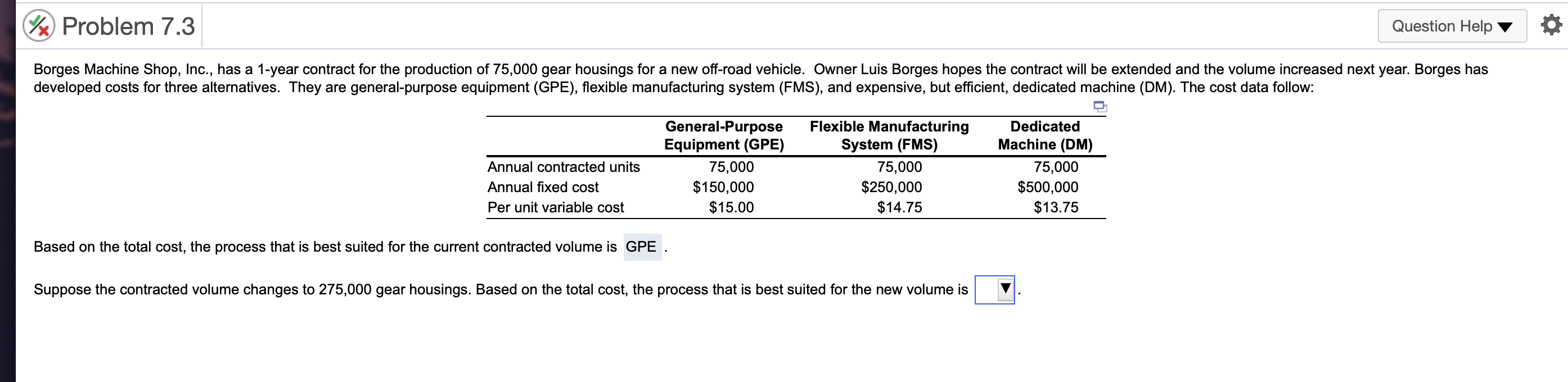 Tx Problem 7.3 Question Help Borges Machine Shop,