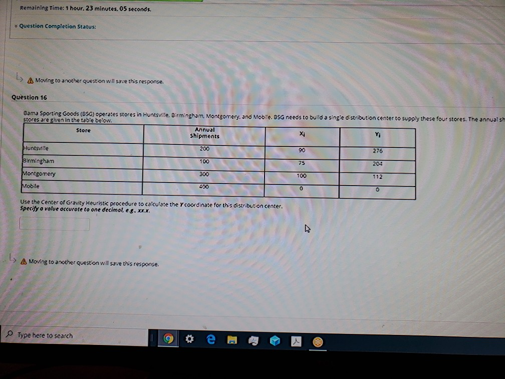Remaining Time: 1 hour. 23 minutes. 05 seconds. *