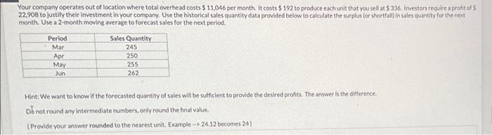 Your company operates out of location where total
