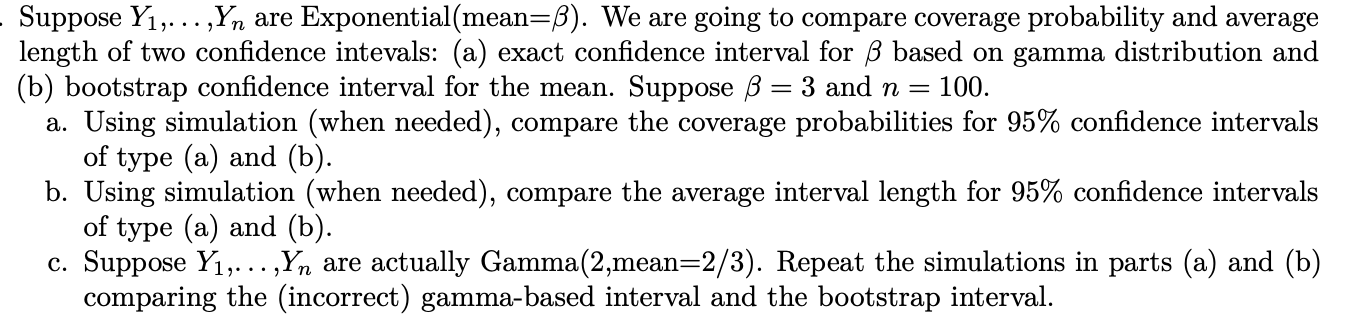Please show your R code! Thank you. Suppose Y1,.