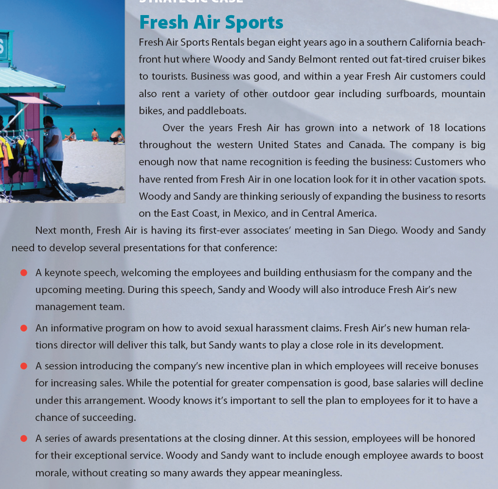 2. What factors outlined in Chapter 9 (audience,