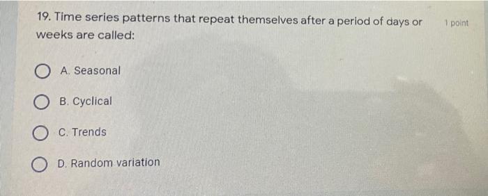19. Time series patterns that repeat themselves