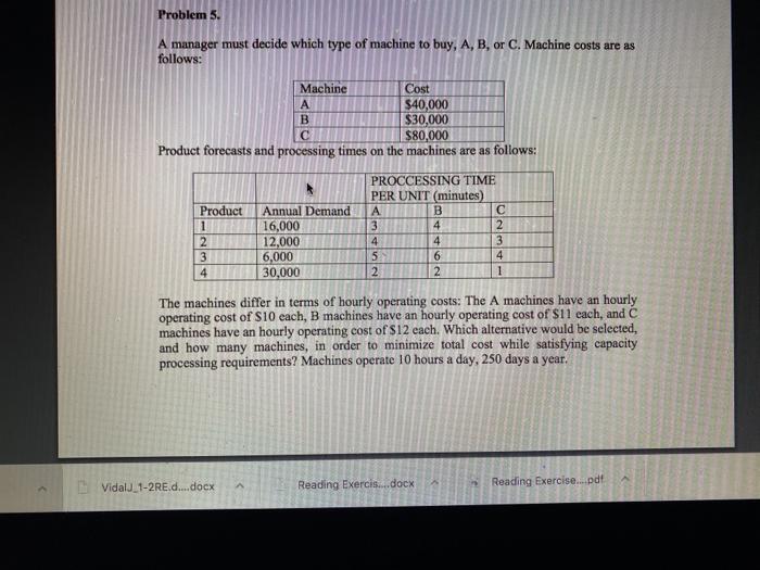 Problem S. A manager must decide which type of
