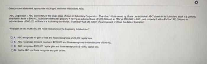 Entet problem statement, copropriate input type,