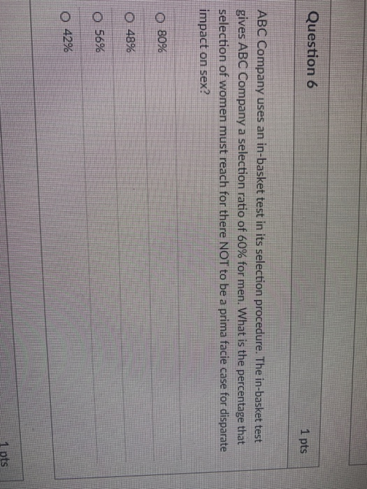 Question 6 1 pts ABC Company uses an in-basket