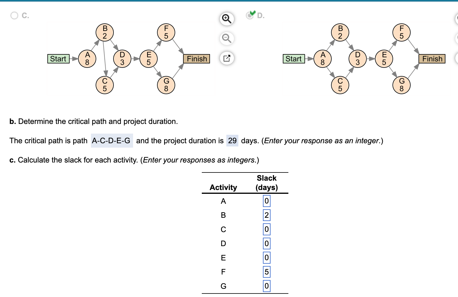 please answer for question C b. Determine the