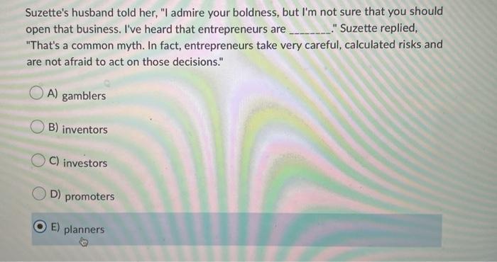 Suzette's husband told her, 