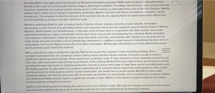 MARTHA'S DESIGNS Martha Millwork needs to make