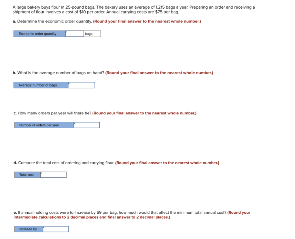 A large bakery buys flour in 25-pound bags. The