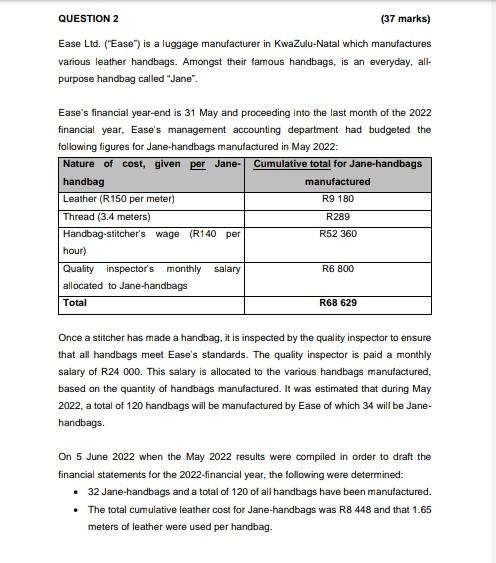 Principles of management accounting 2 QUESTION 2