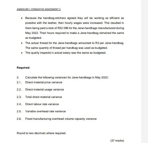 Principles of management accounting 2 QUESTION 2