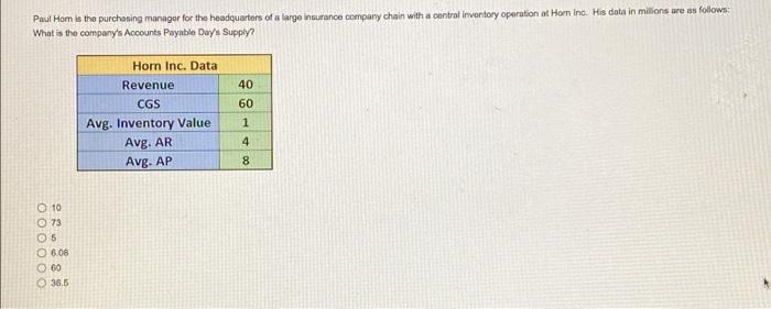 1 Paul Hom is the purchaning manager for the