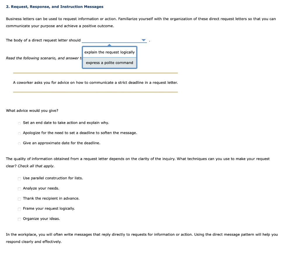 2. Request, Response, and Instruction Messages