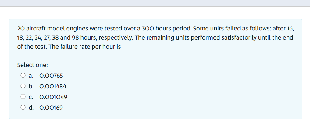20 aircraft model engines were tested over a 300
