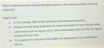 Which sentence is the most effective apology when