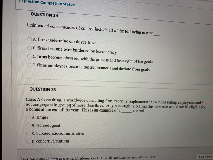 Question Completion Status: QUESTION 34