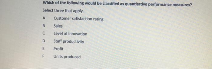 Which of the following would be classified as