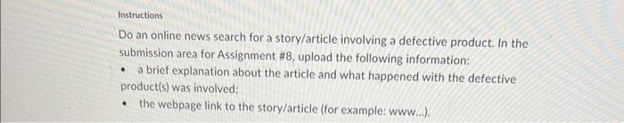 commercial law Instructions Do an online news