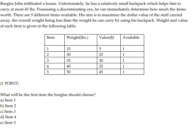 Burglar John infiltrated a house. Unfortunately,