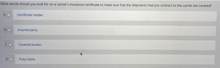 What words should you look for on a carrier's