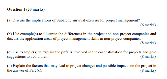 Question 1 (30 marks) (a) Discuss the