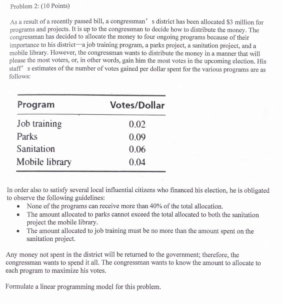 Problem 2: (10 Points) As a result of a recently