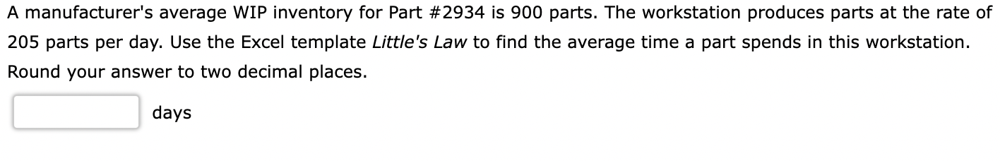 Little's Law Cengage Learning Not for commercial