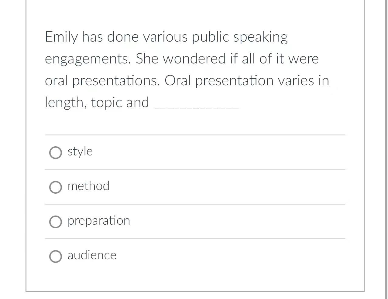 Emily has done various public speaking