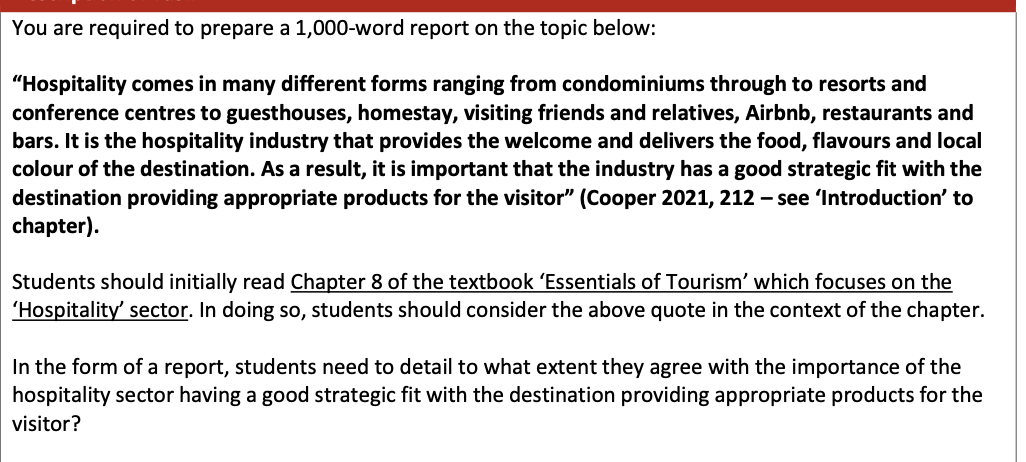 You are required to prepare a 1,000 word report