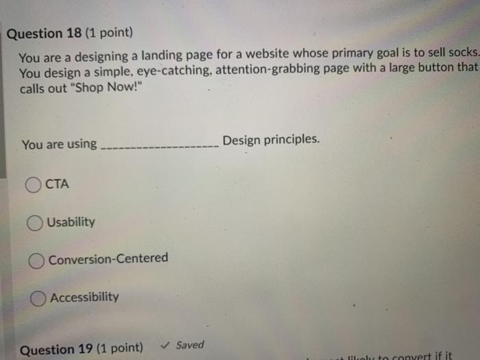 Question 4 (1 point) Saved Which one of the